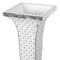 Decorative Trumpet Floor Vase, Silver Studs, White Pearl Design, 40 Inch, Floral Display, Living Room, Entryway, Dining Room, Elegant Statement Piece, Home Accent, Wedding Decor, Unique Tall Vase